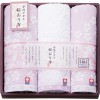 桜おり布　フェイス・ウォッシュタオルセット (パープル) (B)